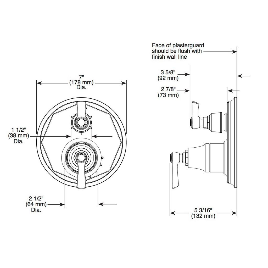 Brizo T75P560 Rook Pressure Balance Valve 3 Function Diverter Trim Luxe Gold 2