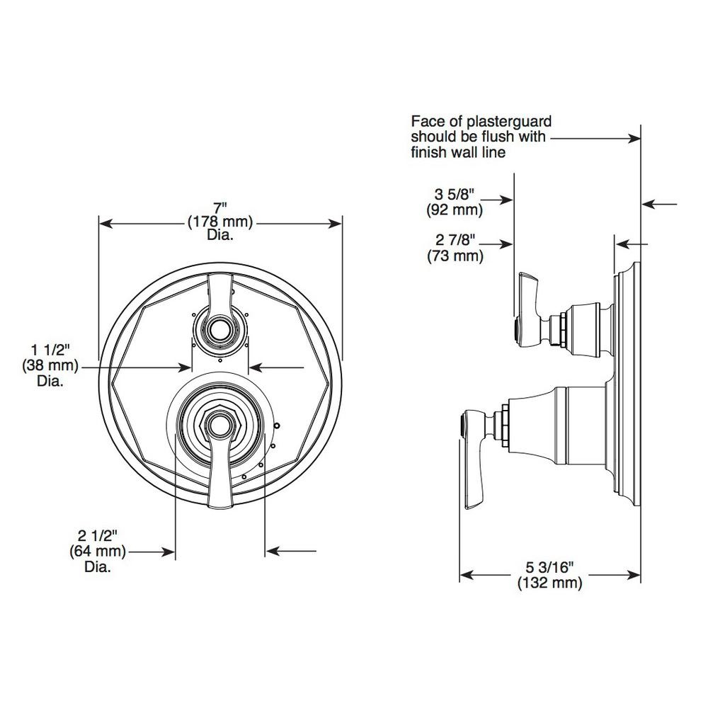 Brizo T75P560 Rook Pressure Balance Valve 3 Function Diverter Trim Venetian Bronze 2