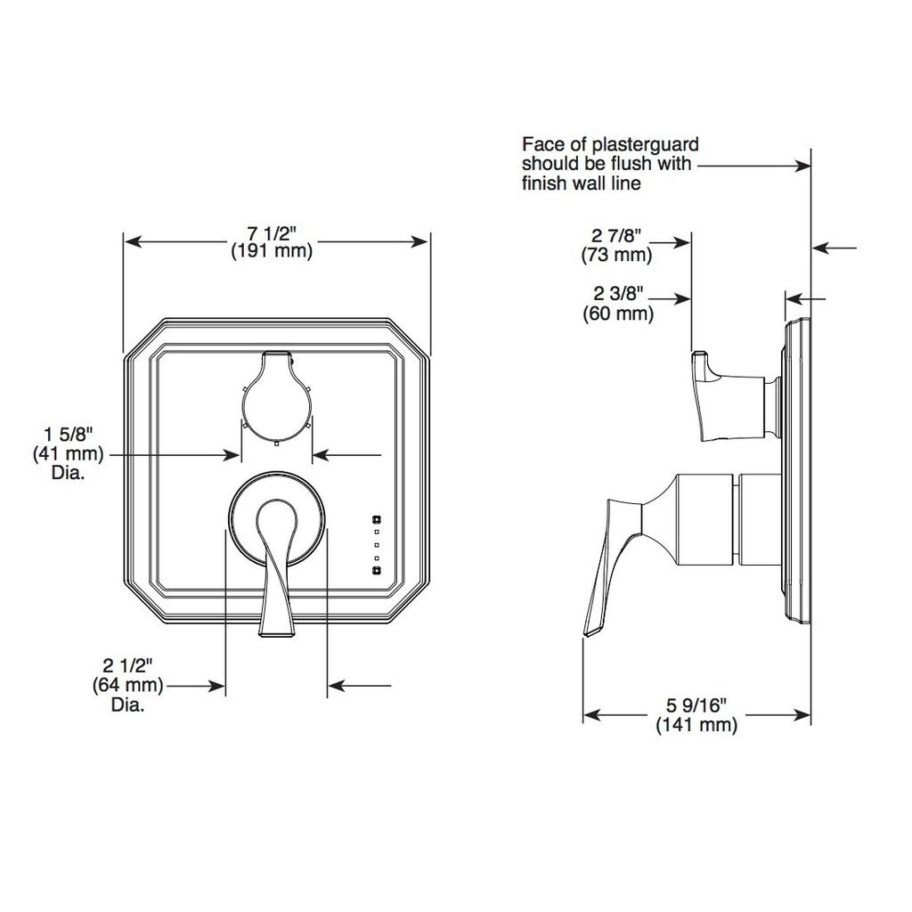 Brizo T75P630 Virage Pressure Balance Valve 6 Function Diverter Trim Polished Nickel 2