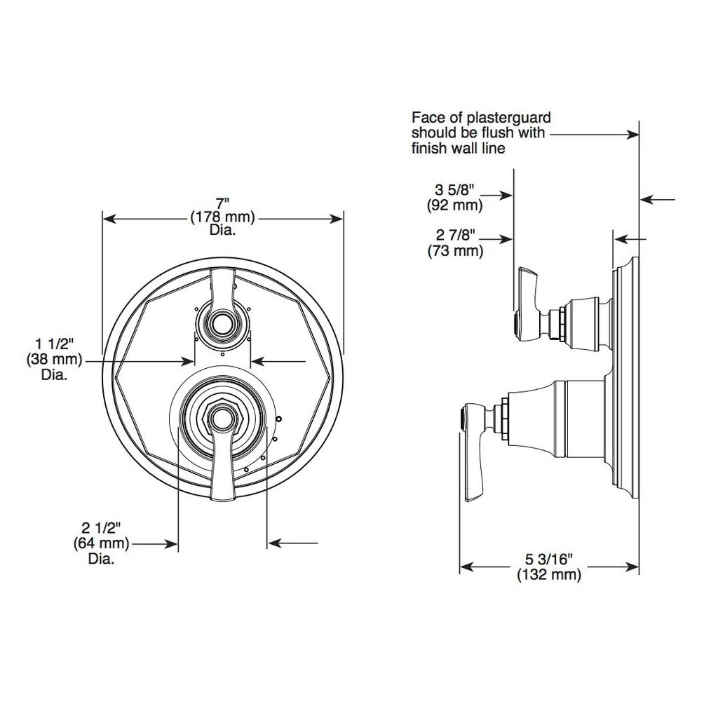 Brizo T75P660 Rook Pressure Balance Valve 6 Function Diverter Trim Polished Nickel 2