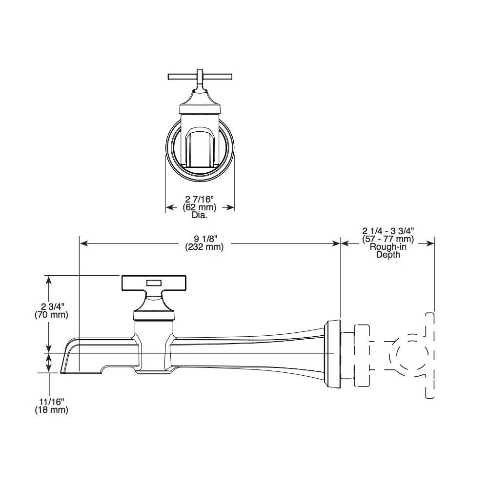 Brizo T65798LF Levoir Single Handle Wall Mount Lavatory Faucet Polished Nickel 2