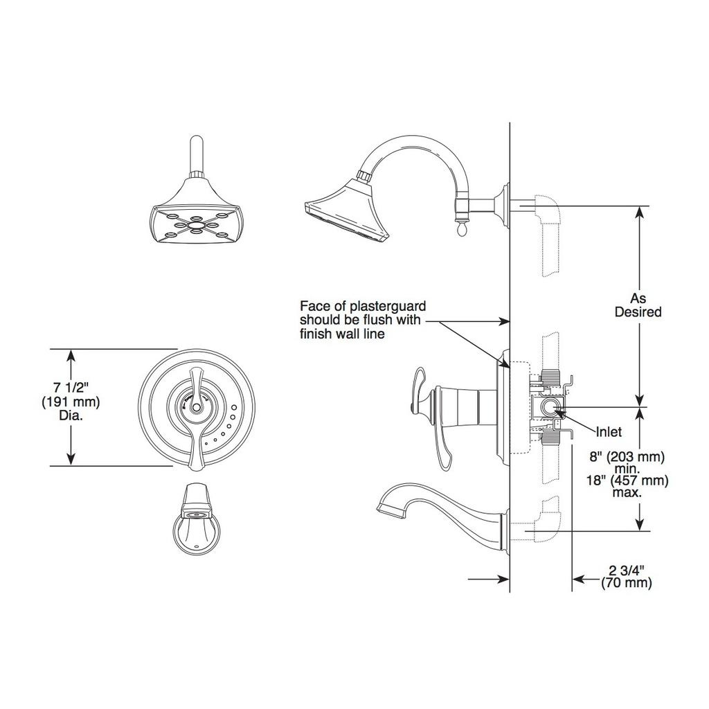 Brizo T60085 Charlotte Thermostatic Valve Trim Cocoa Bronze Polished Nickel 2