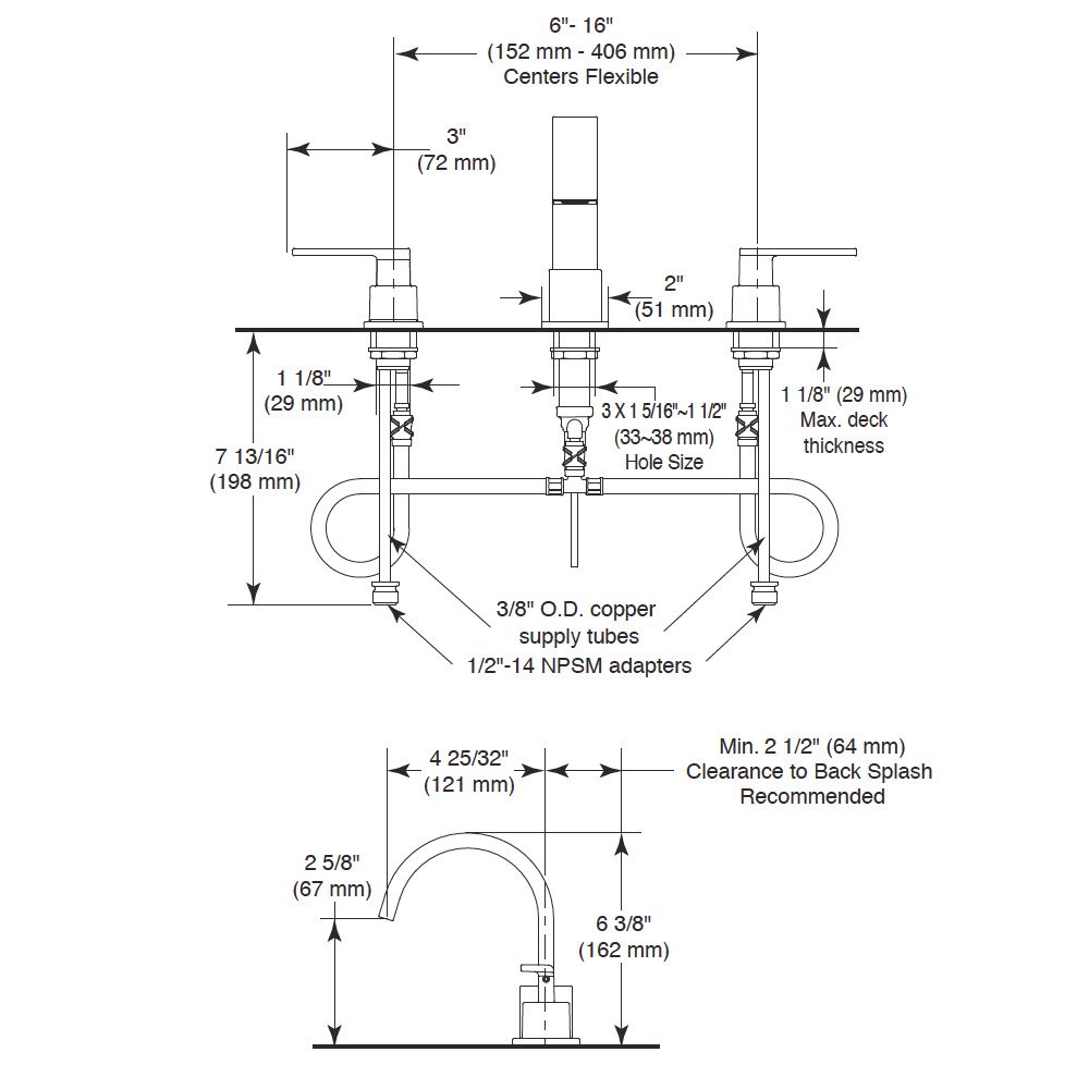 Delta 3553LF Vero Widespread Lavatory Faucet 3