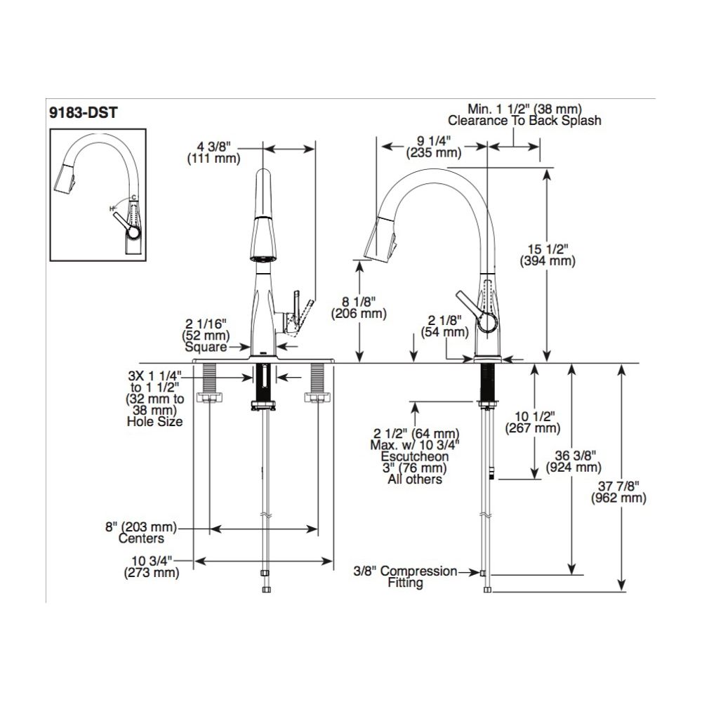 Delta 9183 Mateo Single Handle Pull Down Kitchen Faucet With ShieldSpray Arctic Stainless 2