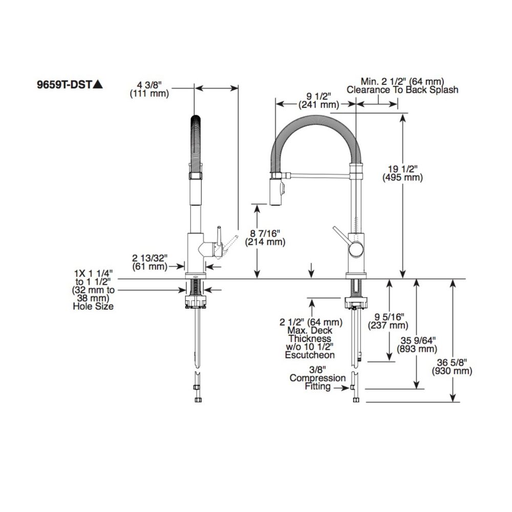 Delta 9659T Trinsic Pro Single Handle Pull Down Kitchen Faucet With Touch2O Chrome 2