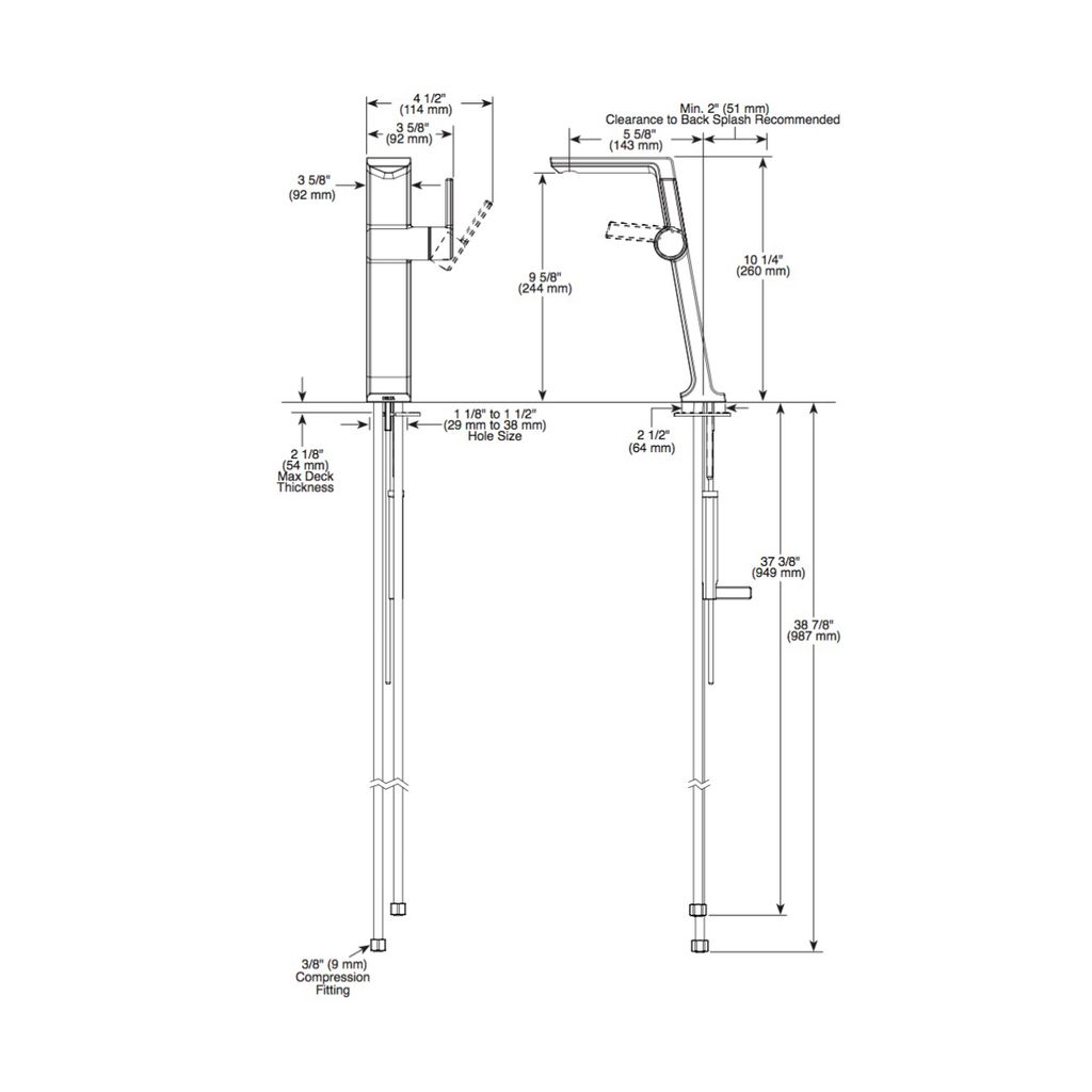 Delta 799 Pivotal Single Handle Vessel Lavatory Faucet Matte Black 2