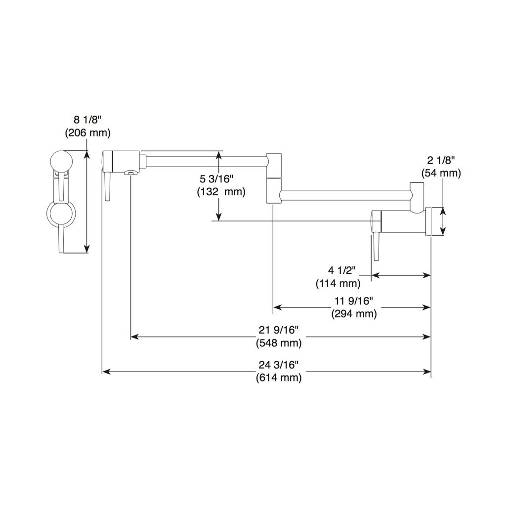 Delta 1165LF Contemporary Wall Mount Pot Filler Champagne Bronze 2