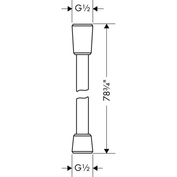 Hansgrohe 28274000 Techniflex Hose 80&quot; Chrome 2