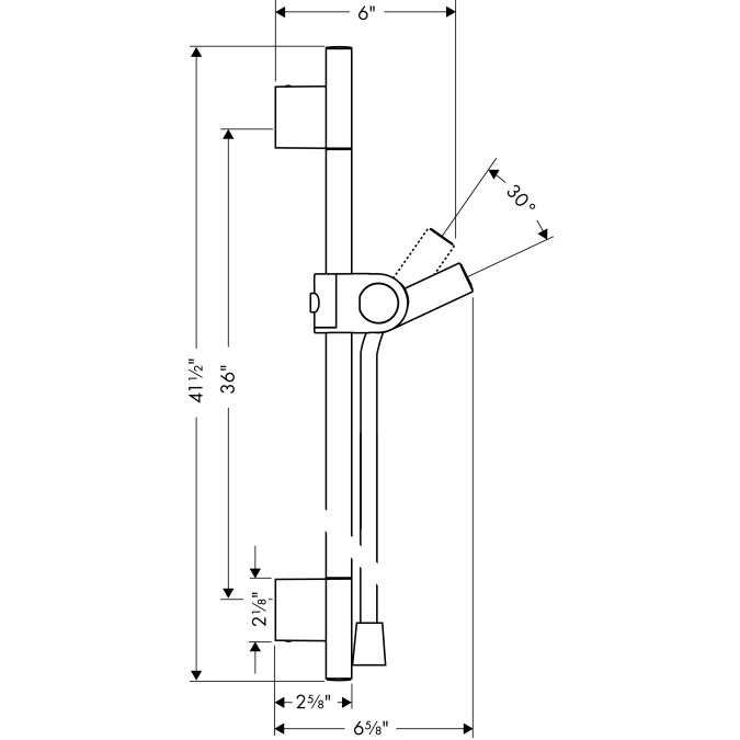 Hansgrohe 27989000 Axor Uno Wallbar 36&quot; Chrome 2