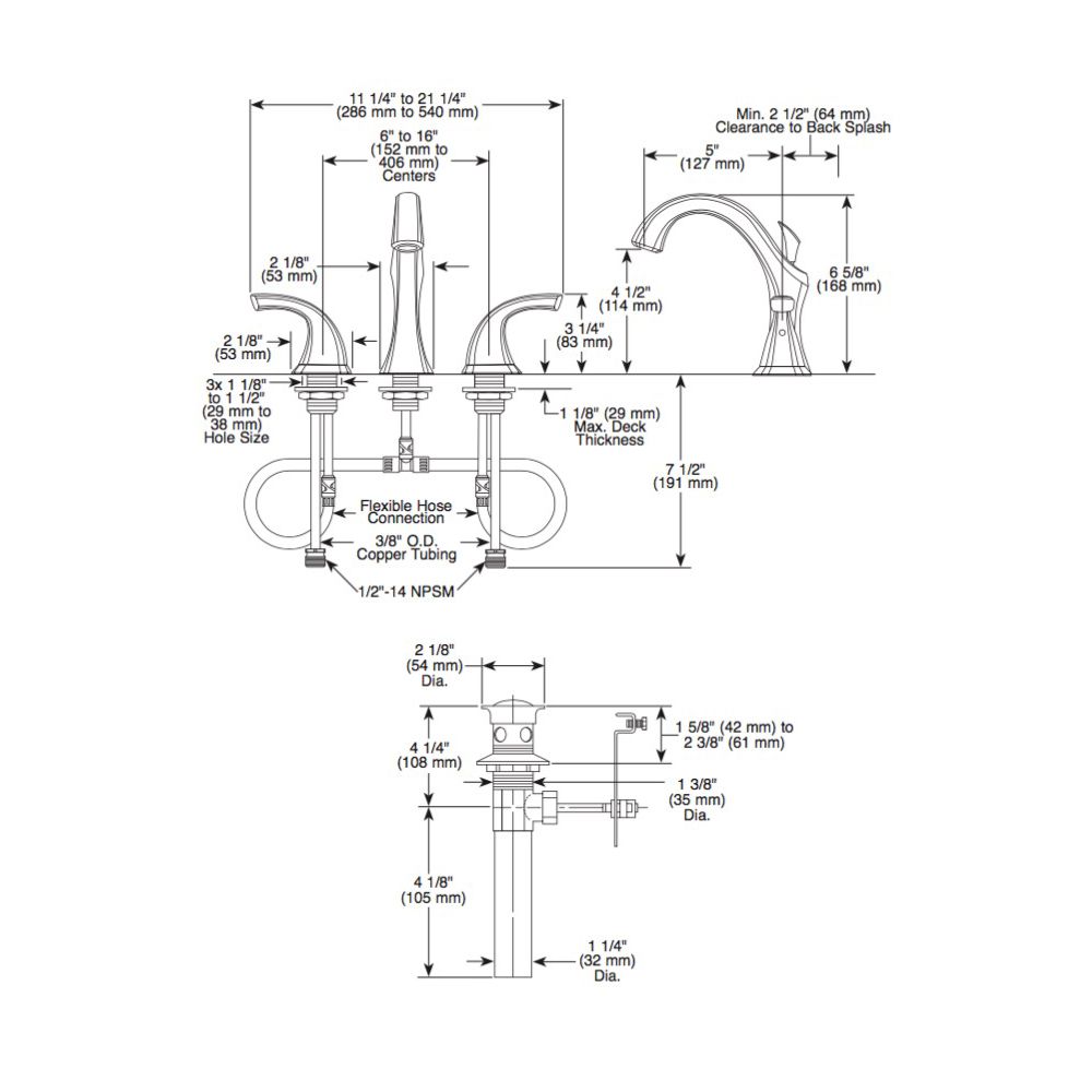 Delta 3592LF Addison Two Handle Widespread Lavatory Faucet Venetian Bronze 2