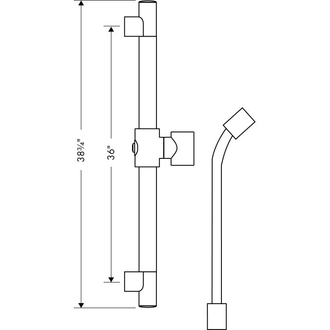 Hansgrohe 27830000 Axor Starck Wallbar 36&quot; Chrome 2