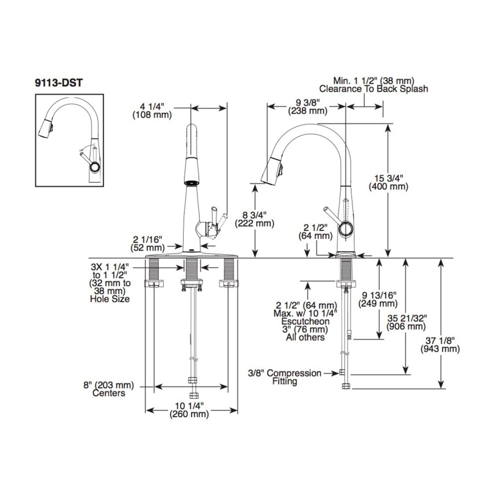 Delta 9913 Essa Single Handle Pull Down Bar Prep Faucet Chrome 2