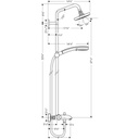 Hansgrohe 27143001 Croma Green Tub Shower Showerpipe Chrome 2