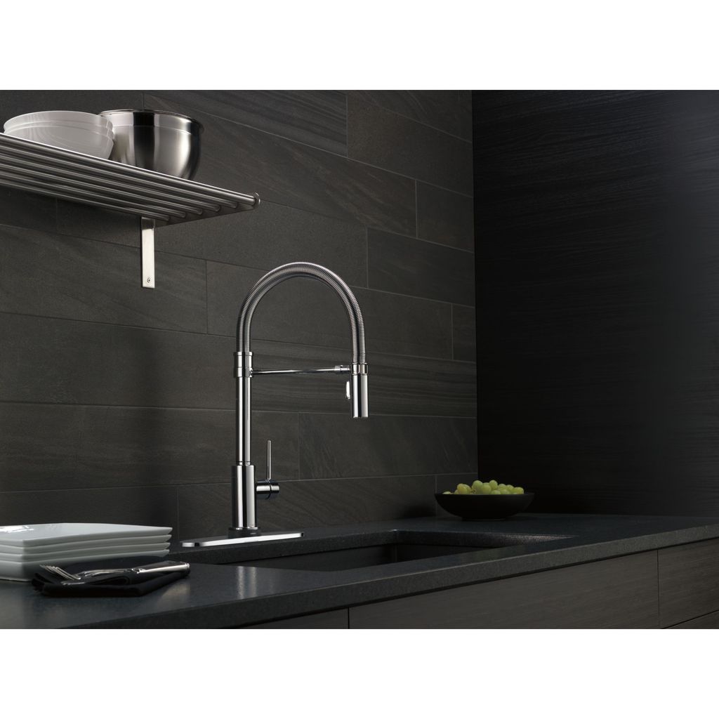 Delta 9659T Trinsic Pro Single Handle Pull Down Kitchen Faucet With Touch2O Arctic Stainless 3