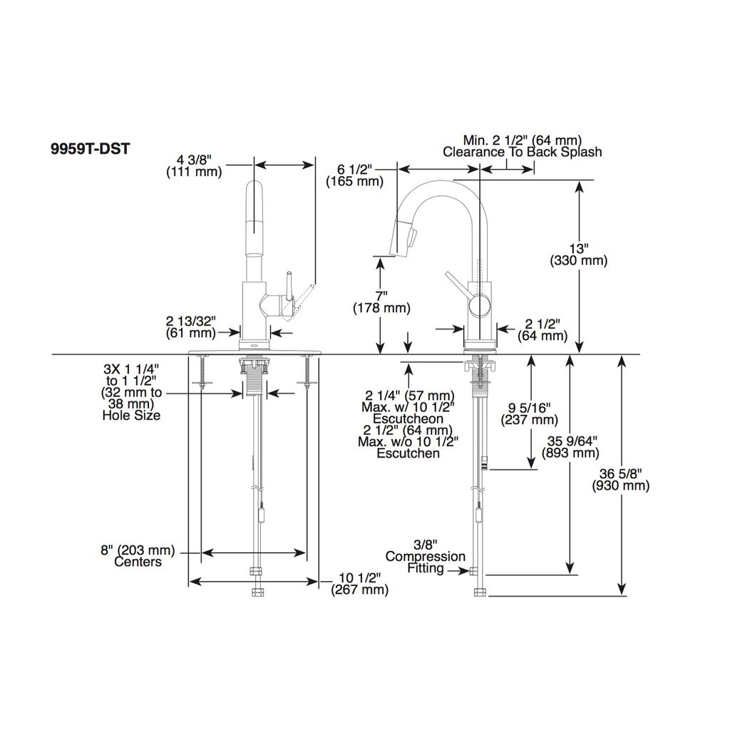 Delta 9959T Trinsic Single Handle Pull Down Bar Prep Faucet With Touch2O Matte Black 2