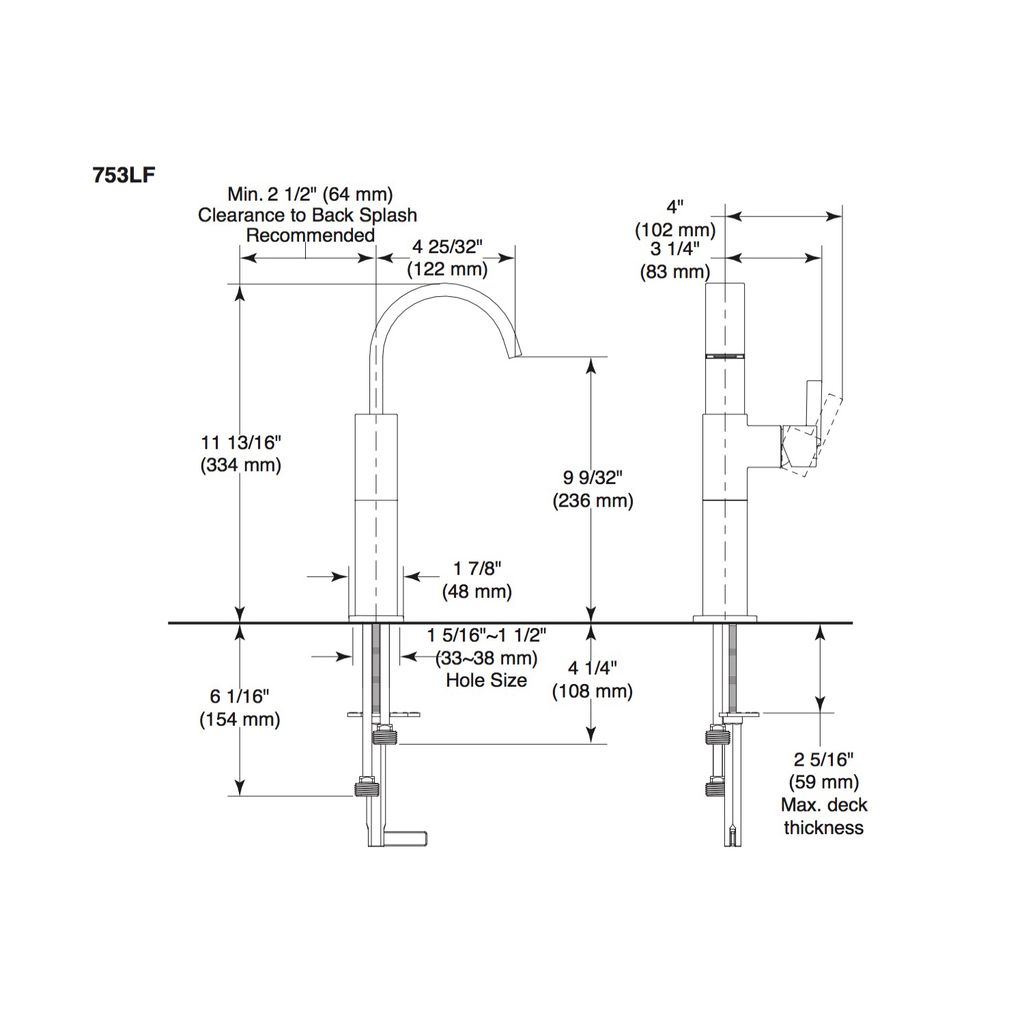 Delta 753LF Vero Single Handle Vessel Lavatory Faucet Brilliance Stainless 2