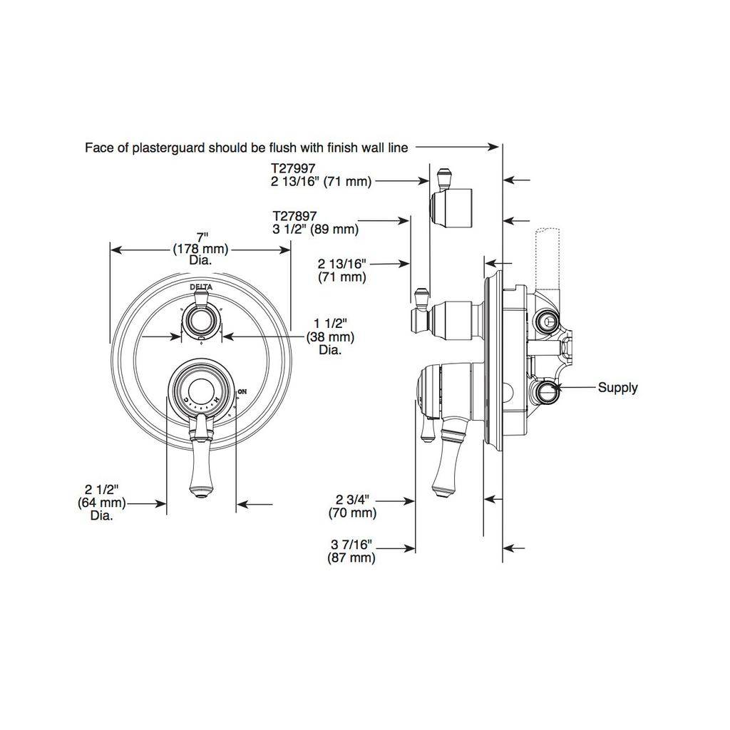 Delta T27997 Monitor 17 Series Valve Trim Integrated Diverter Venetian Bronze 2