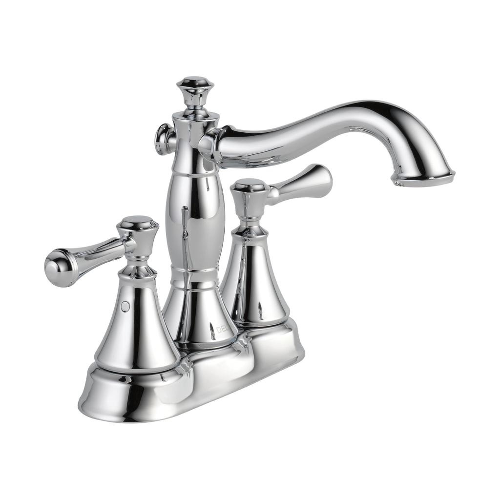 Delta 2597LF Cassidy Two Handle Centerset Bathroom Faucet Metal Pop-Up Chrome 1