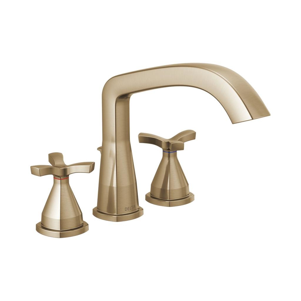 Delta T27766 Stryke Three Hole Roman Tub Trim Champagne Bronze 1