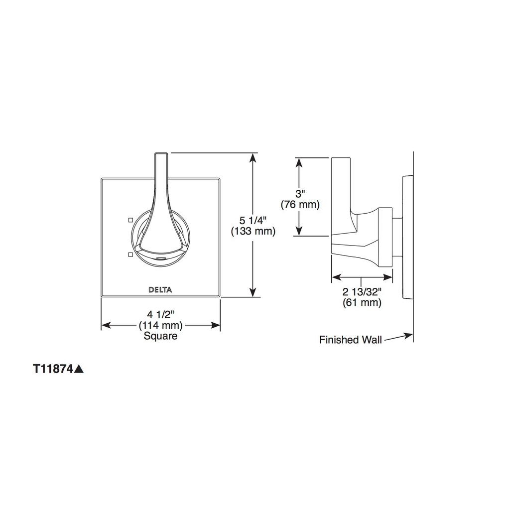 Delta T11874 Zura 3 Setting 2 Port Diverter Trim Champagne Bronze 2