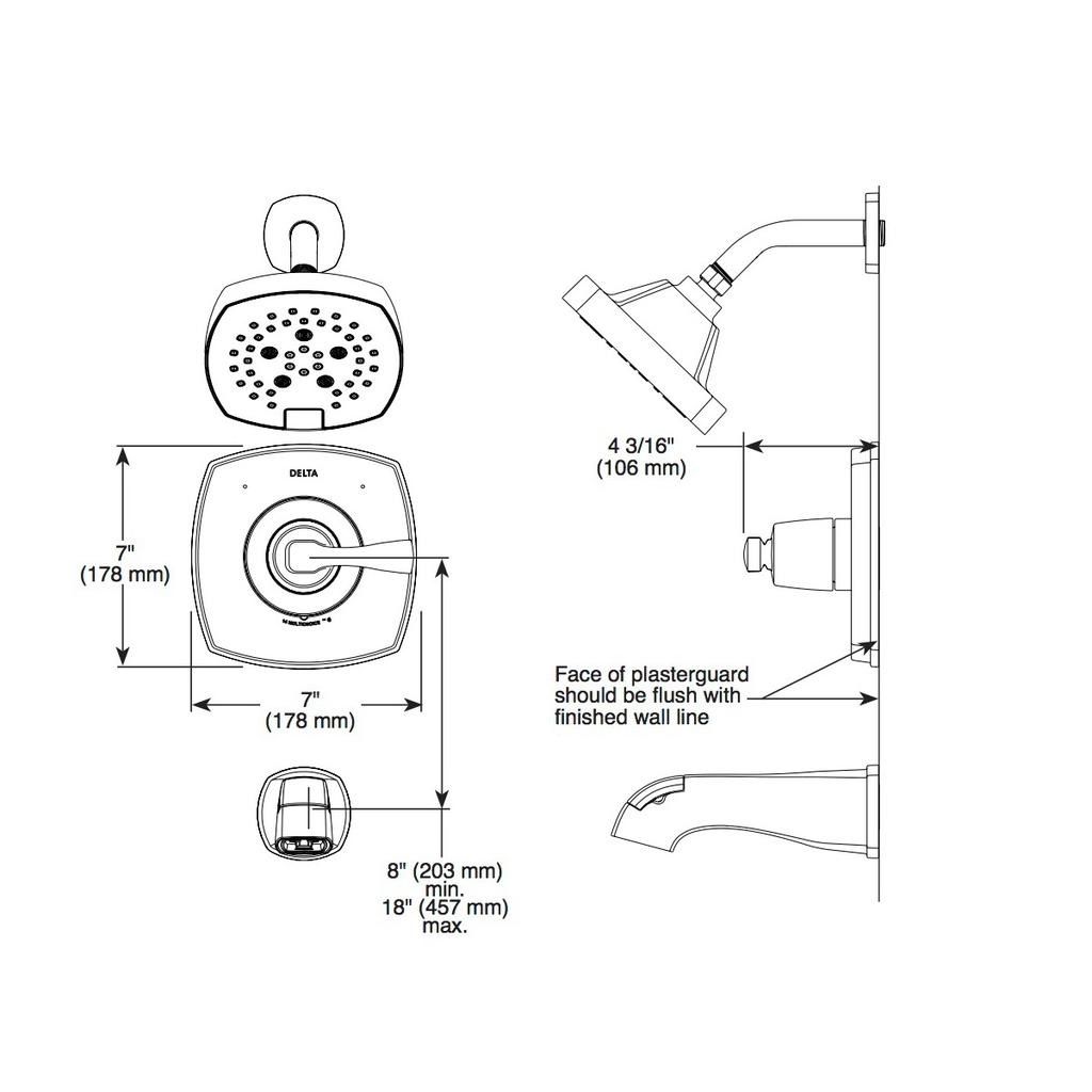 Delta T14076 Stryke 14 Series Valve Only Matte Black 2