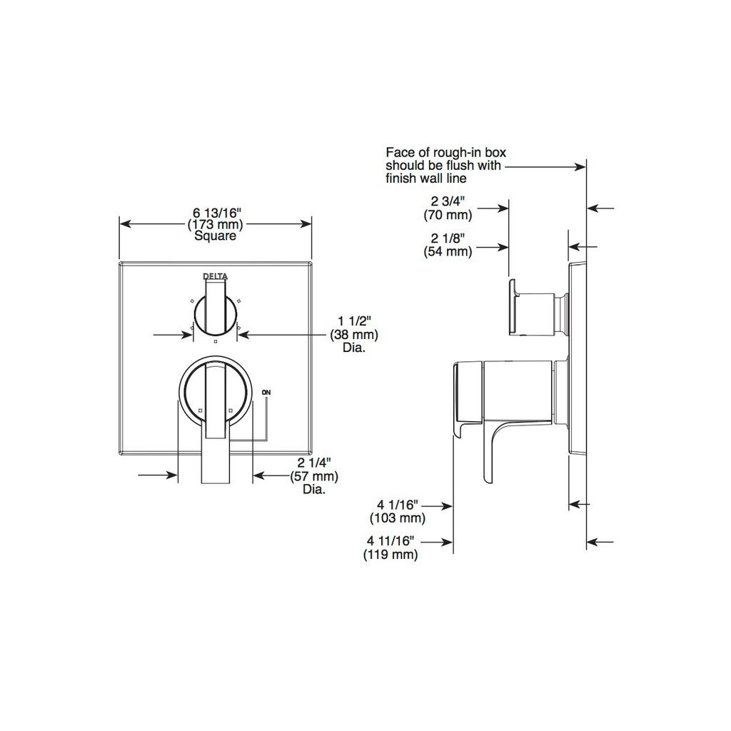 Delta T27T867 MonitorR Tempassure R 17T Series Valve With 3 Setting Diverter Stainless 2