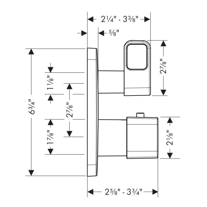 Hansgrohe 11733001 Axor Urquiola Thermostatic Trim With Volume And Diverter Chrome 2