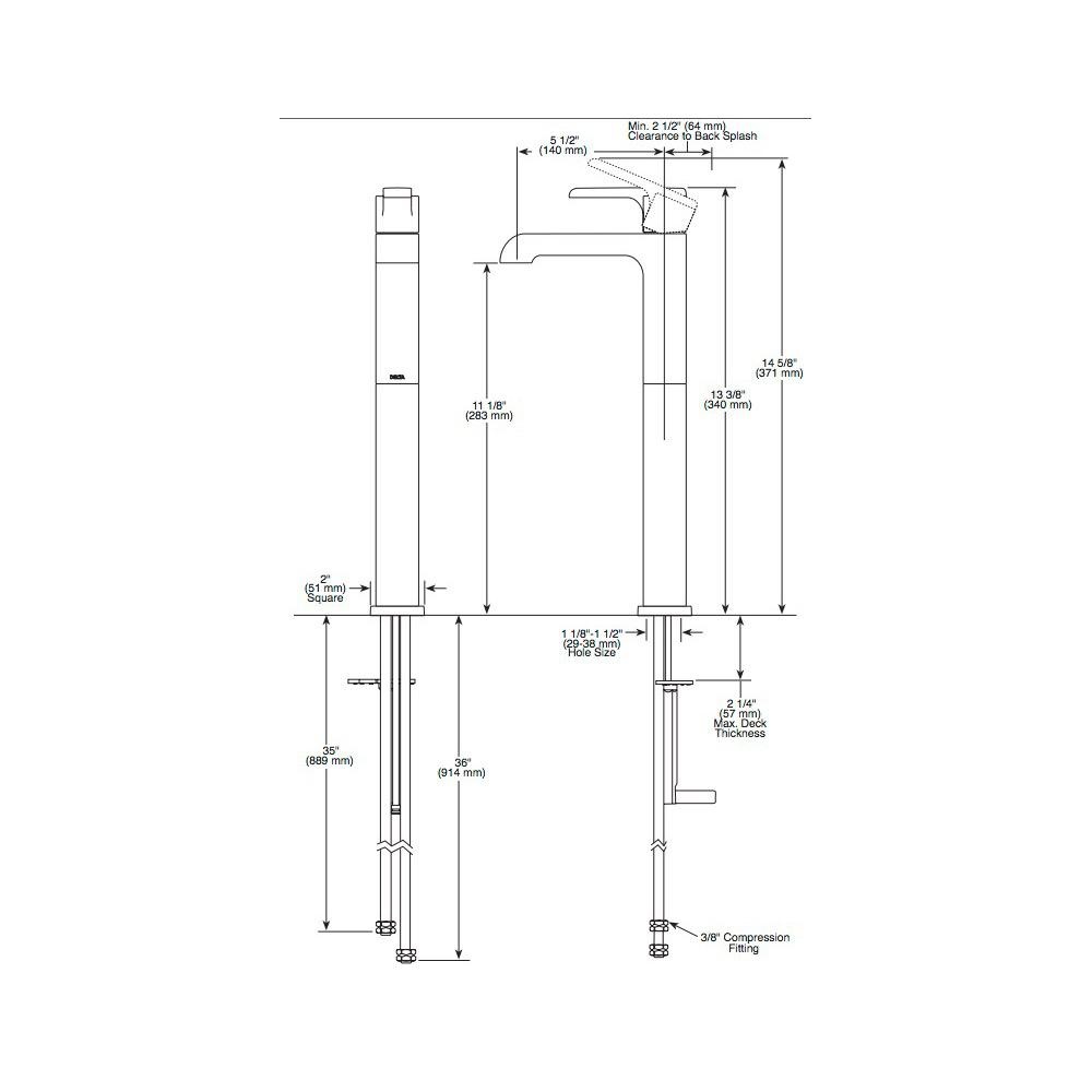 Delta 767LF Ara Single Handle Vessel Bathroom Faucet Matte Black 2