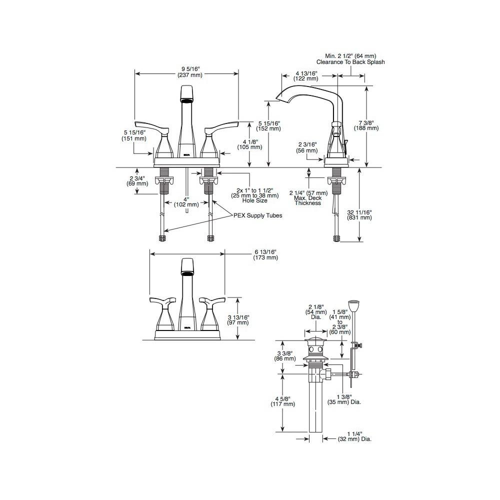 Delta 25776 Stryke Centerset Faucet Stainless Champagne Bronze 2