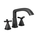 Delta T27766 Stryke Three Hole Roman Tub Trim Matte Black 1