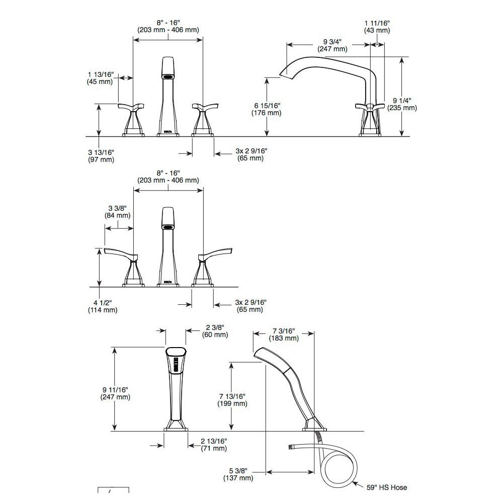 Delta T27766 Stryke Three Hole Roman Tub Trim Stainless 2