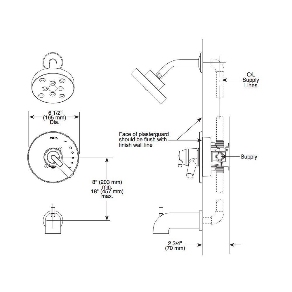 Delta T17259 Trinsic Monitor 17 Series H2Okinetic Shower Trim Champagne Bronze 2