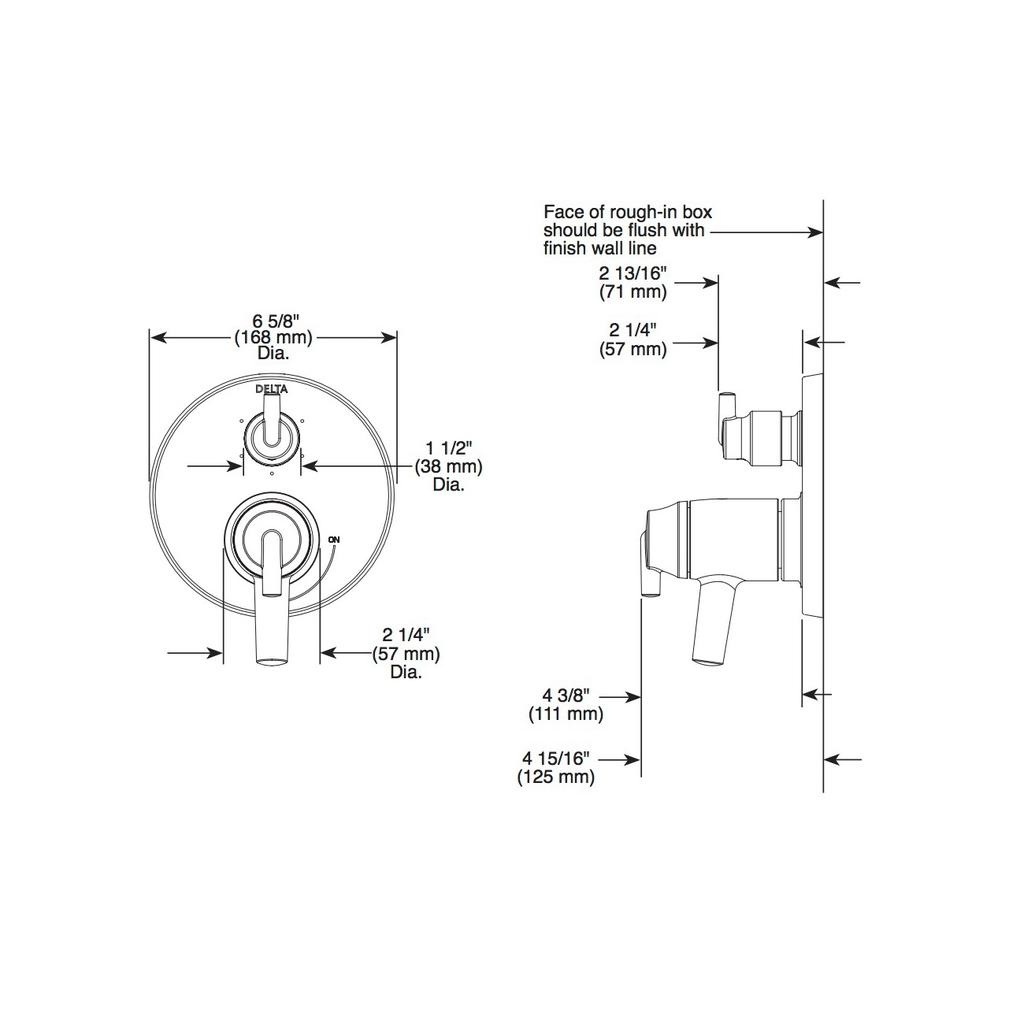 Delta T27T859 MonitorR Tempassure R 17T Series Valve With 3 Setting Diverter Venetian Bronze 2