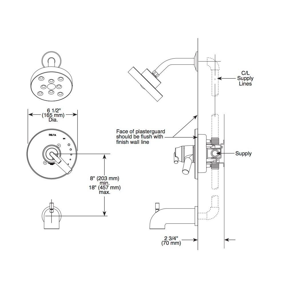 Delta T17059 Trinsic Monitor 17 Series Valve Only Trim Venetian Bronze 2