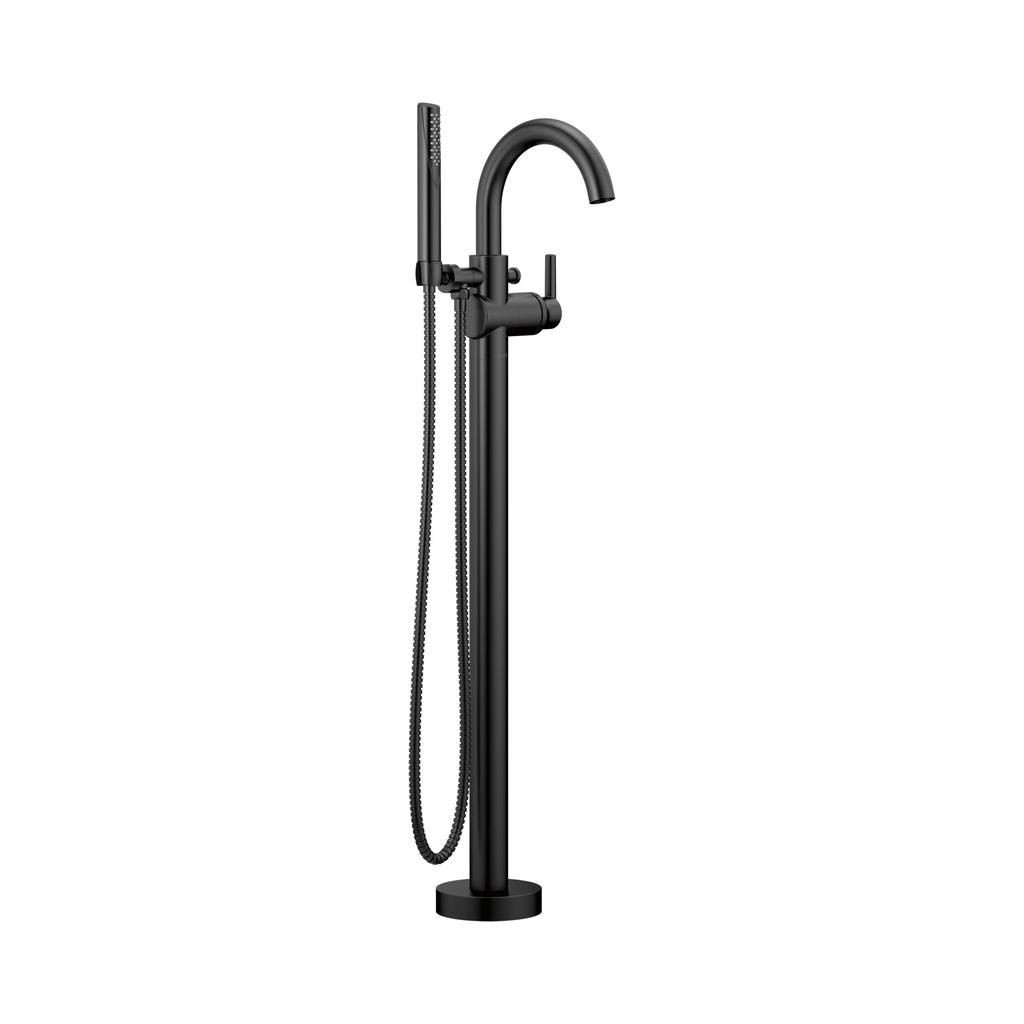 Delta T4759-LF Trinsic Contemporary Floor Mount Tub Filler Trim Matte Black 1