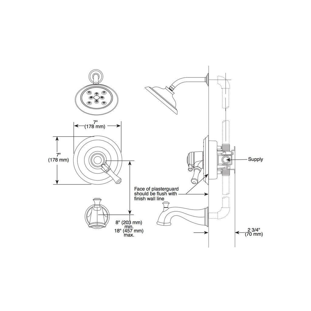 Delta T17297 Cassidy Monitor 17 Series H2Okinetic Shower Trim Chrome 2