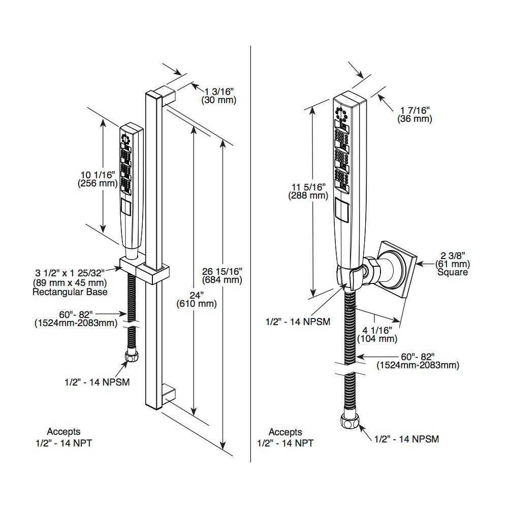 Delta 51140 Zura Multi Function Hand Shower With Wall Bar Matte Black 2