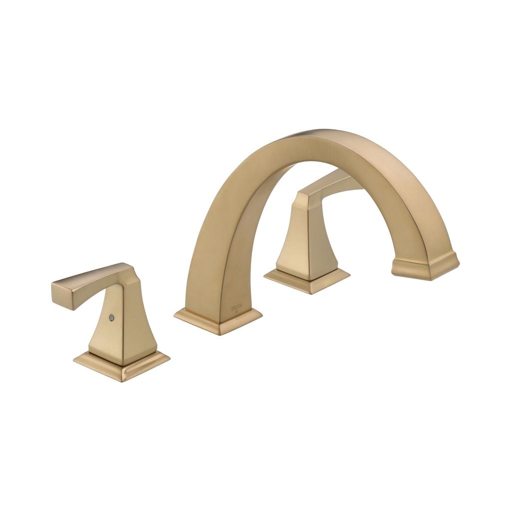 Delta T2751 Dryden 3 Hole Roman Tub Trim Champagne Bronze 1