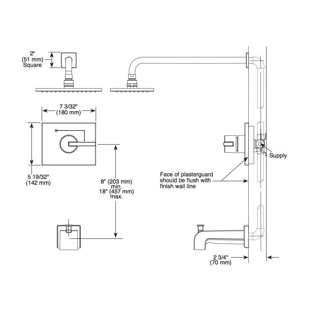 Delta T14453 Vero 14 Series Multi Choice Tub Shower Trim Chrome 2