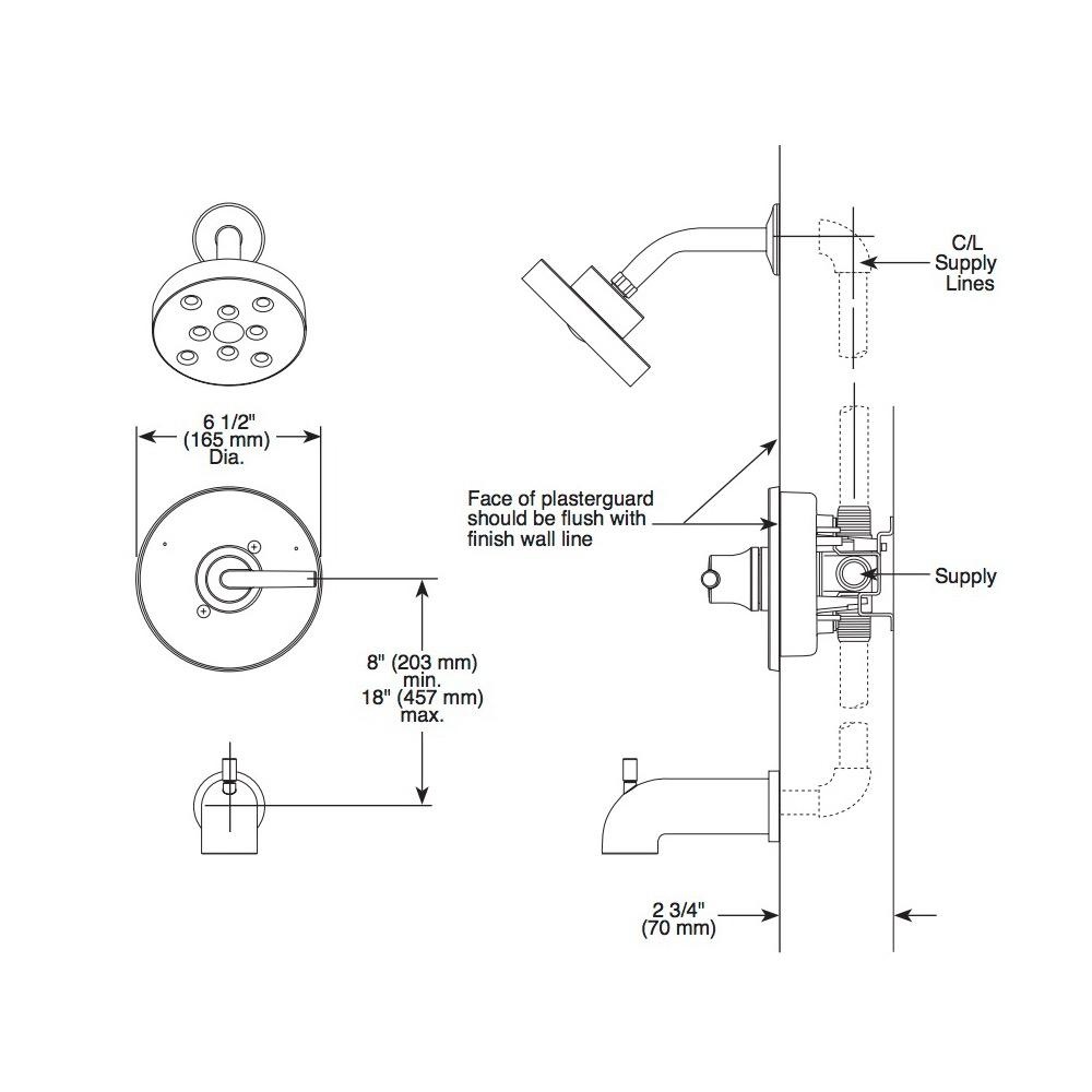 Delta T14059 Trinsic Monitor 14 Series Valve Only Trim Chrome 2