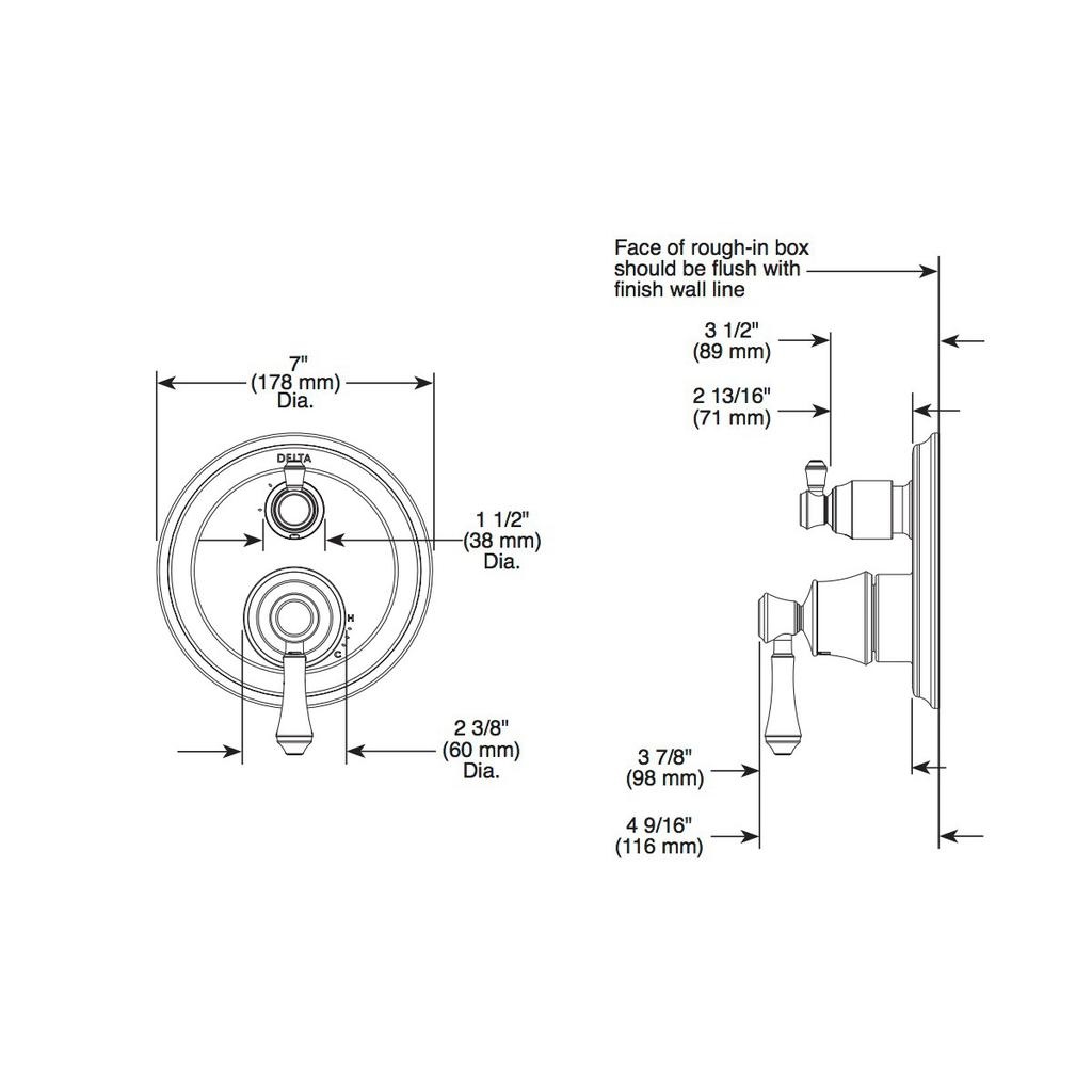 Delta T24897 MonitorR 14 Series With 3 Setting Diverter Trim Venetian Bronze 2