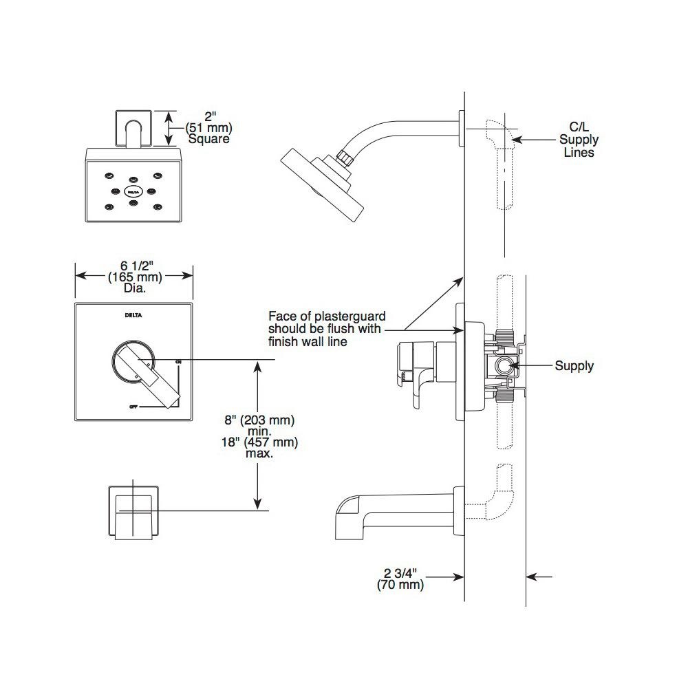 Delta T17267 Ara Monitor 17 Series H2Okinetic Shower Trim Matte Black 2