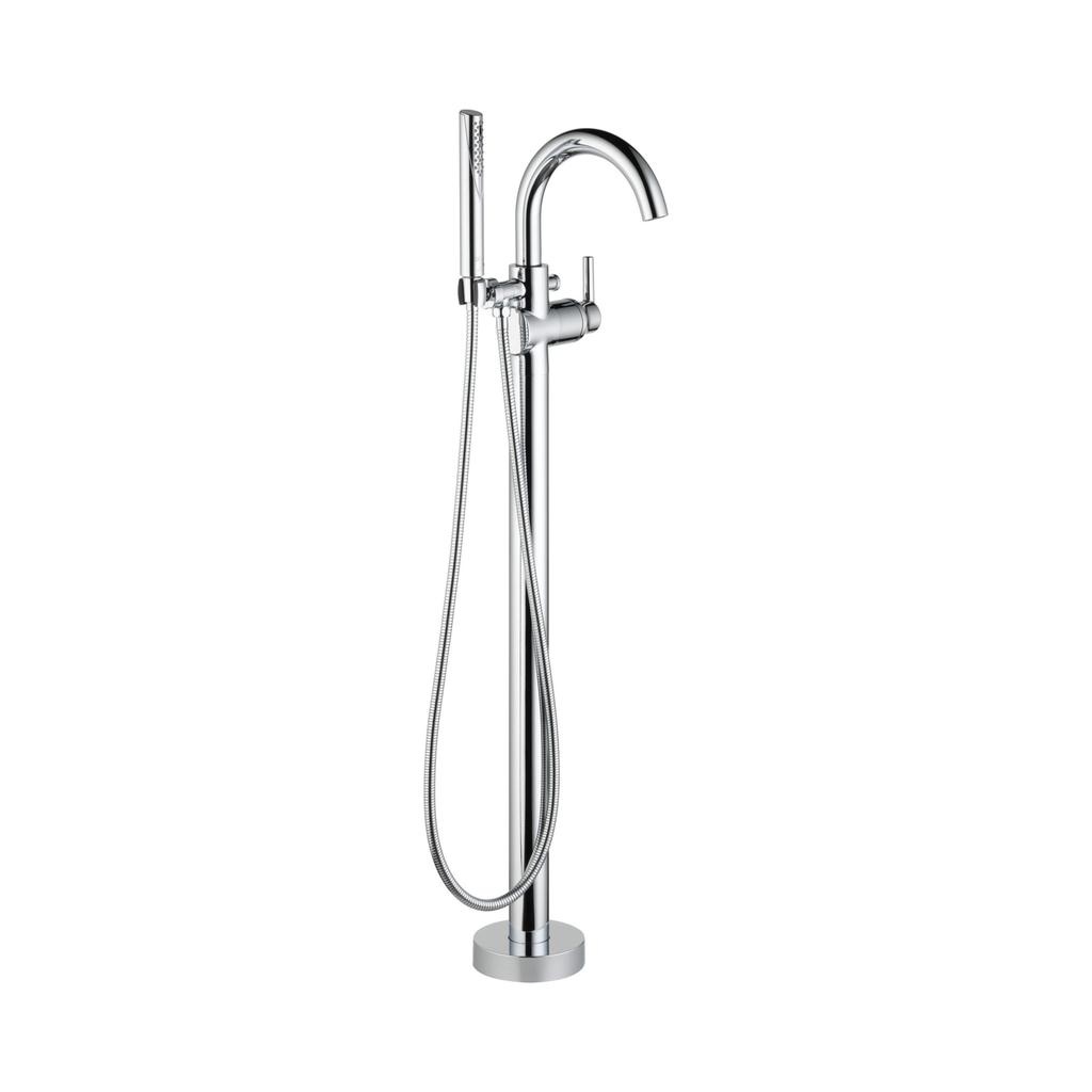 Delta T4759-LF Trinsic Contemporary Floor Mount Tub Filler Trim Chrome 1