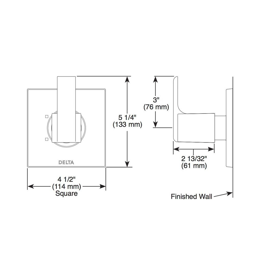 Delta T11867 Ara 3 Setting Diverter Trim Matte Black 2