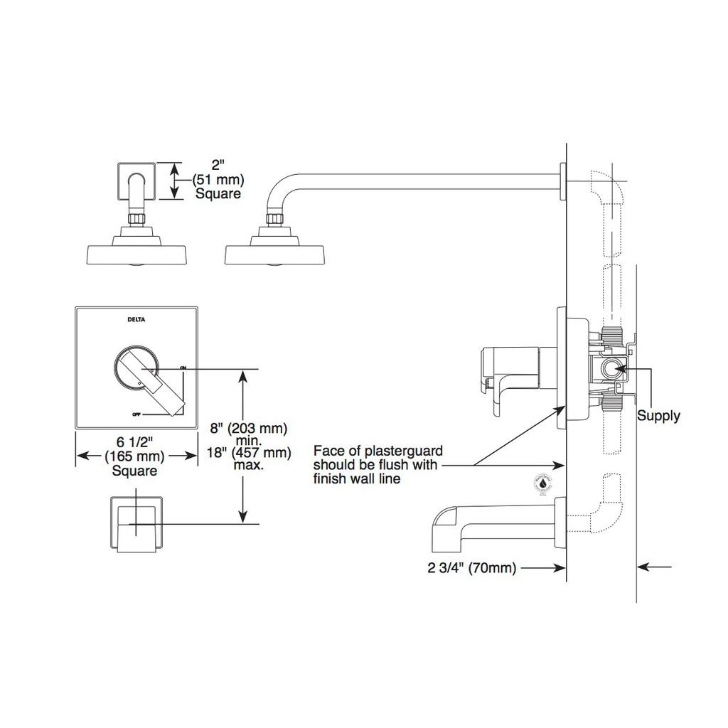 Delta T17T267 Ara TempAssure 17T Series H2Okinetic Shower Trim Chrome 2