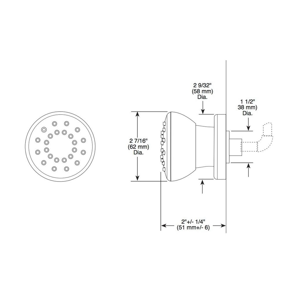 Delta 50102 Surface Mount Body Spray Chrome 2