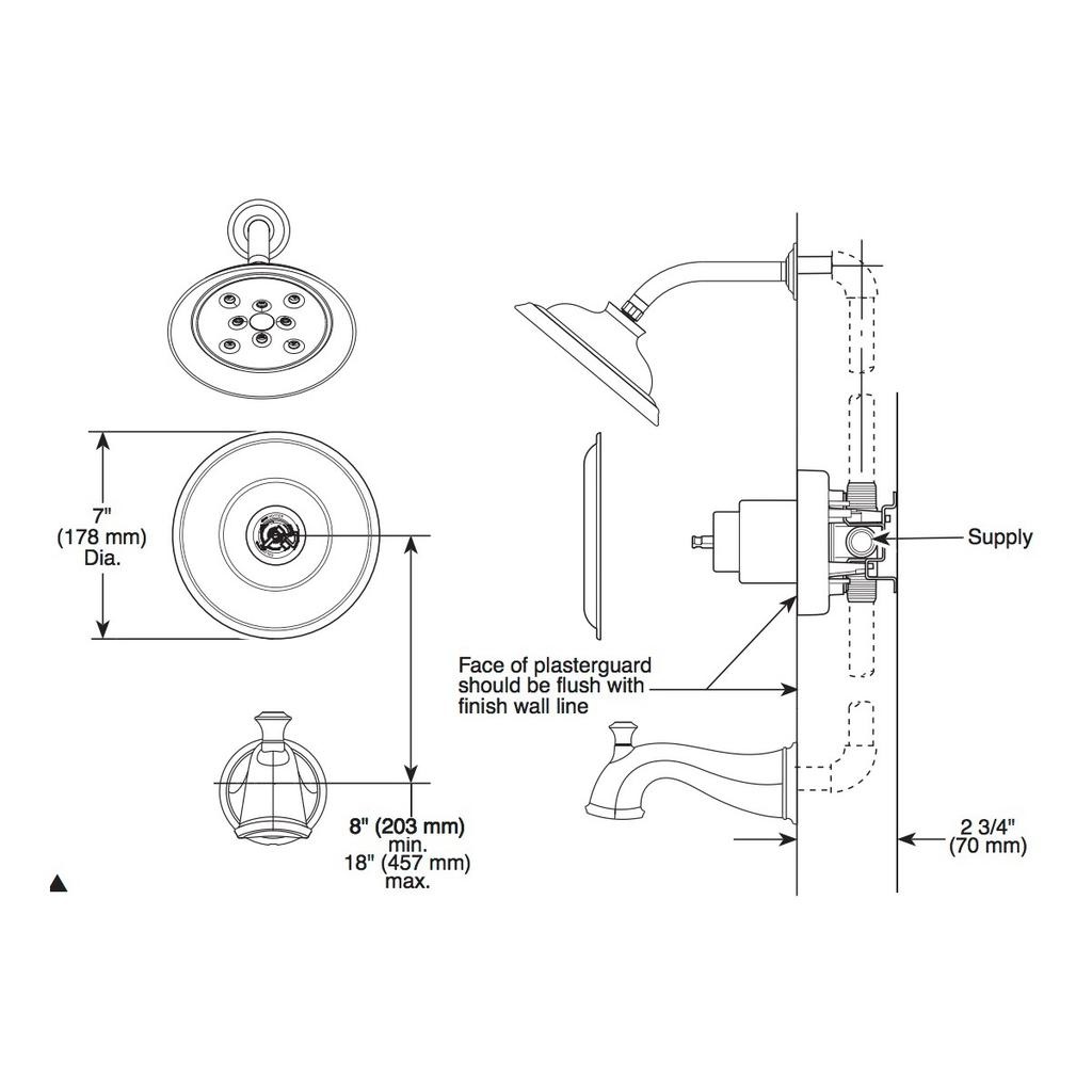 Delta T14097 Cassidy Monitor 14 Series Valve Only Trim Less Handle Venetian Bronze 2