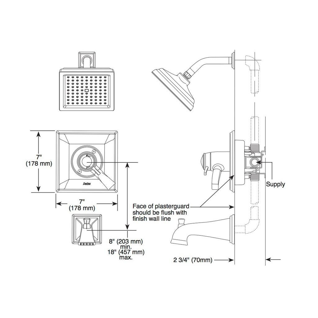 Delta T17T251 Dryden TempAssure 17T Series Shower Trim Polished Nickel 2