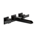 Delta T3568LF Ara Two Handle Wall Mount Channel Bathroom Faucet Trim Matte Black 1