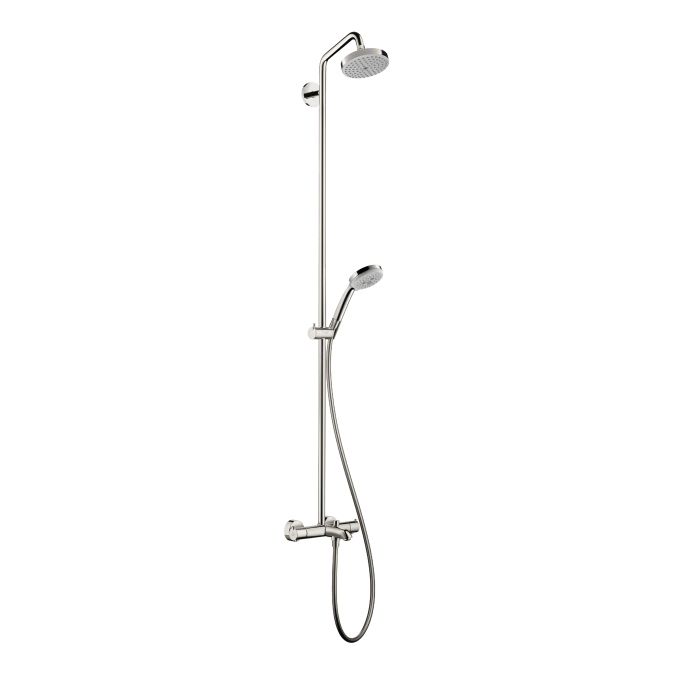 Hansgrohe 27143821 Croma Green Tub Shower Showerpipe Brushed Nickel 1